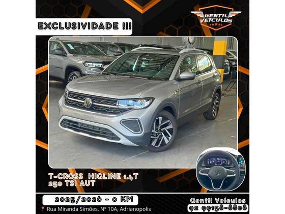 VOLKSWAGEN T-CROSS 1.4 250 TSI TOTAL FLEX HIGHLINE AUTOMÁTICO VOLKSWAGEN T-CROSS 1.4 250 TSI TOTAL FLEX HIGHLINE AUTOMÁTICO